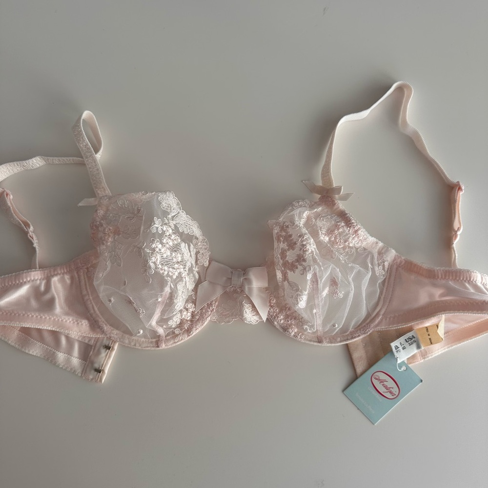 La Perla Vintage Elegant bridal Lace Pink Bra#120